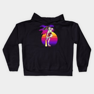 Neon Sunset Skater 2 Kids Hoodie